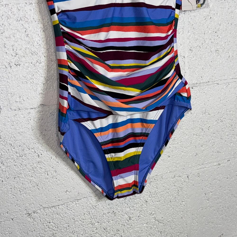 Anne Cole Painted Stripe Bandeau One-Piece Swimsuit multi 6 $98 - Picture 8 of 13
